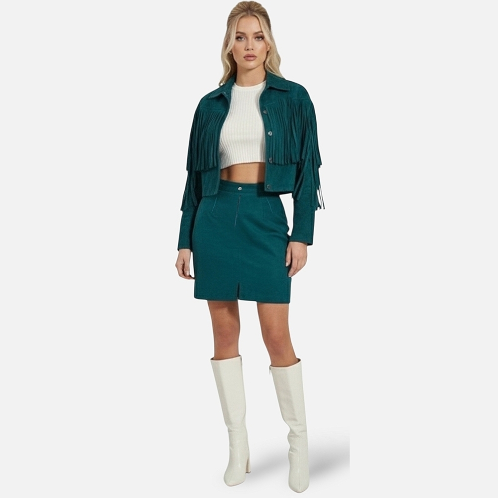 True Vintage 80's COSA NOVA Genuine Suede Leather Skirt